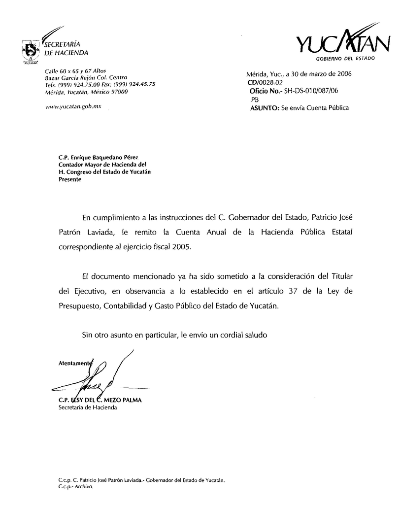 Oficio Contaduria Mayor